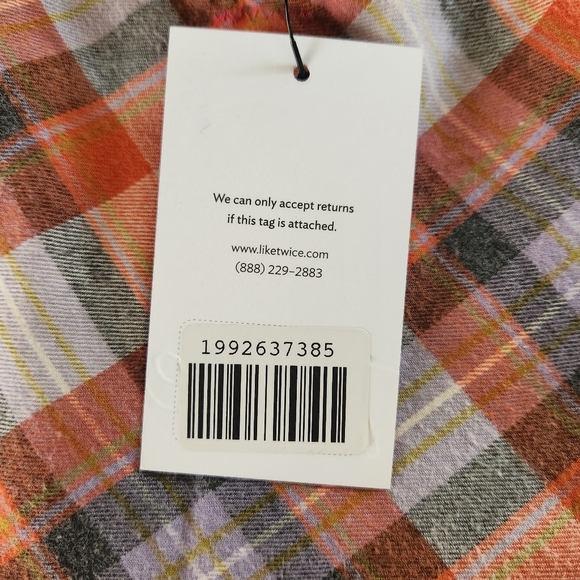 FREE PEOPLE PLAID RUFFLE 100% COTTON LINED SKIRT ORANGE GRAY WHITE SIZE 0 EUC - Picture 6 of 11